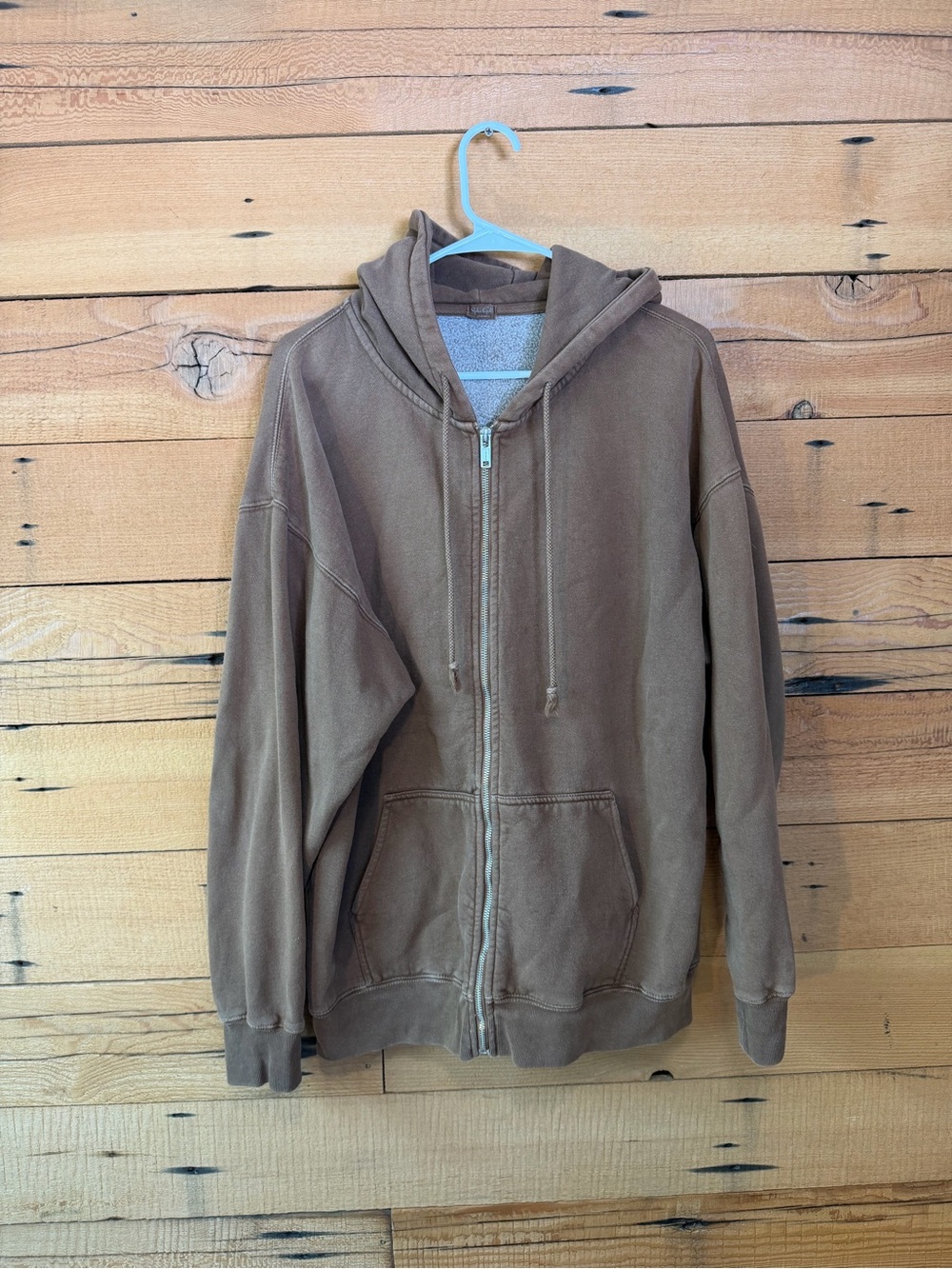 Brandy Melville Brown Zip-Up Hooded Jacket